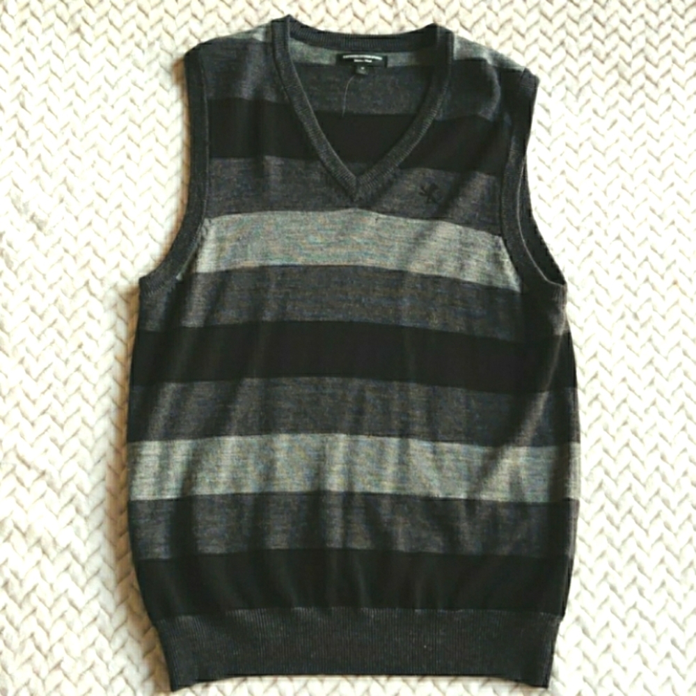 Express Merino Wool Men's Gray Vest Sweater
